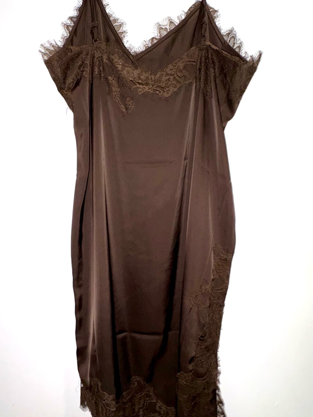 RW&CO. Black Satin Lace-Trim Slip - Picture 5 of 6